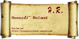 Hosszú Roland névjegykártya