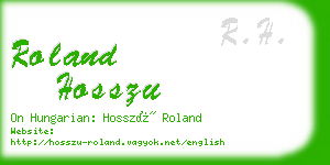 roland hosszu business card
